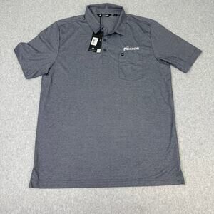 Travis Mathew Polo Men's Large Oceanside Blue Embroidered Golf One Pocket